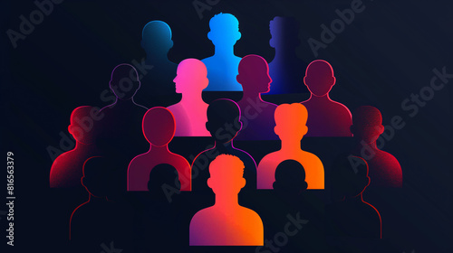 A group icon with multiple silhouettes, indicating group chats or communities on social media, Social icons photo