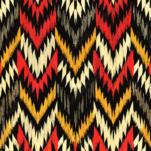 vector modern black brow navajo ikat dot geometric grunge seamless patterns close up Detail weaving thread set