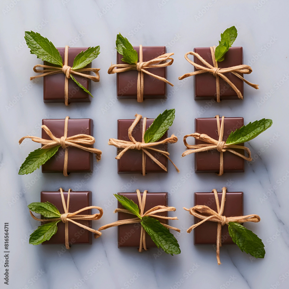Chocolate Day Design with Mint Tasty Chocolate Cookies Chocolate Day Design with Mint Tasty Chocolate Cookies