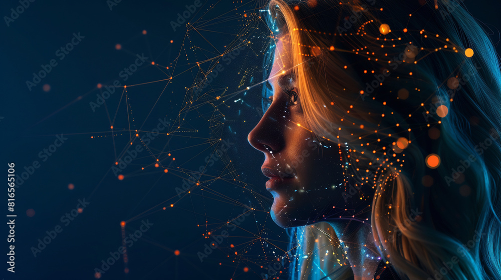 Caucasian Woman in AI Era Caucasian Woman in AI Era