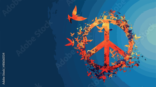 Peace design over blue backgroundvector illustration photo