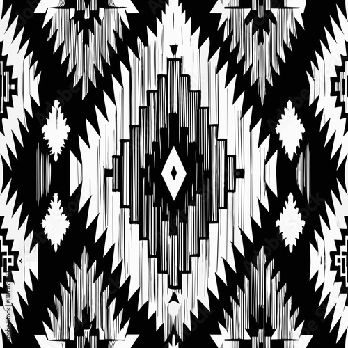 vector modern black brow navajo ikat dot geometric grunge seamless patterns close up Detail weaving thread set