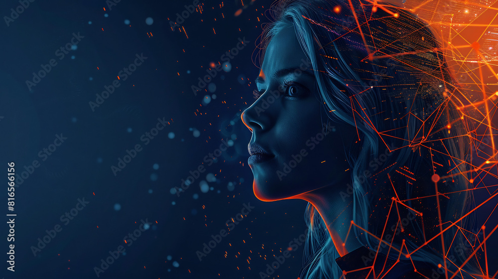 Caucasian Woman in AI Era Caucasian Woman in AI Era