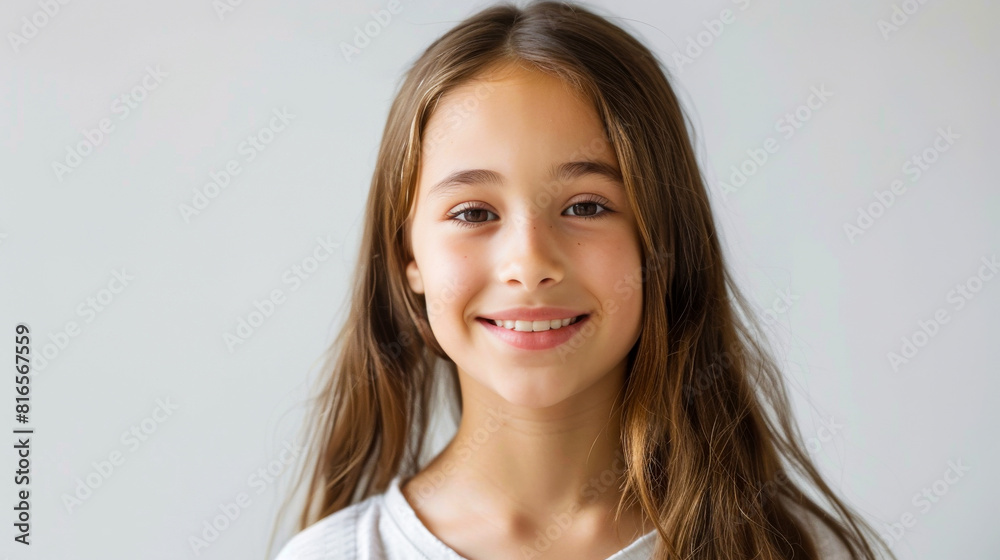 Fototapeta premium Smiling Teen Girl, 16, in Aesthetic Swimwear 