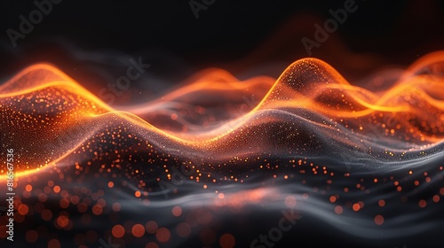 Black waves, grungy texture on transparent background, color gradient rough abstract background, bright light and glow template.