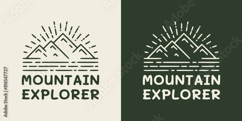 Vintage mountain club emblem badge vector design suitable for printable products.