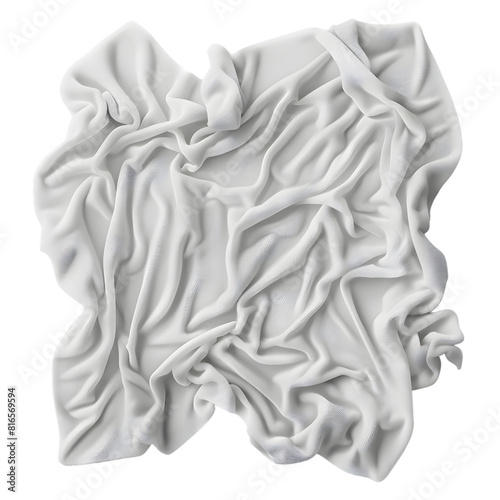 White fleece blanket isolated on transparent background. Wavy texture fleece