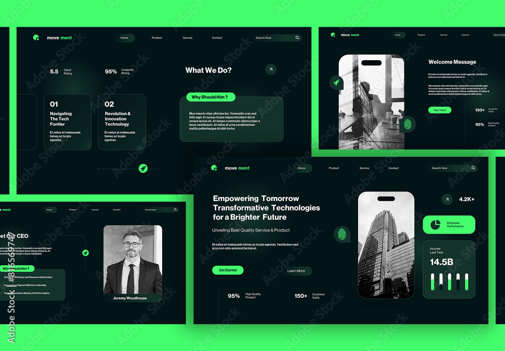 Black Gradient Technology Business Company Profile Power Point Stock ...
