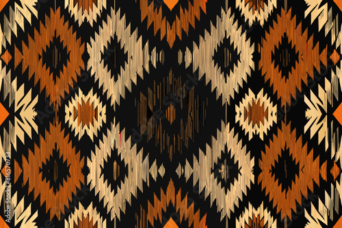 vector modern black brow navajo ikat dot geometric grunge seamless patterns close up Detail weaving thread set