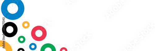 Background with colored rings. olympic empty banner 
