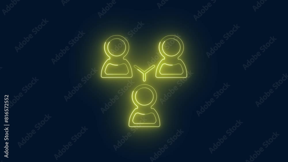 glowing abstract group of people icon.