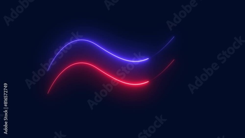 abstract glowing neon line loop animation. abstract saber neon frame loop background. photo