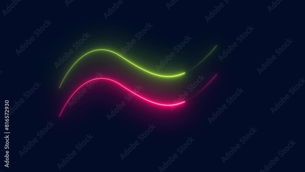 abstract glowing neon line loop animation. abstract saber neon frame loop background.