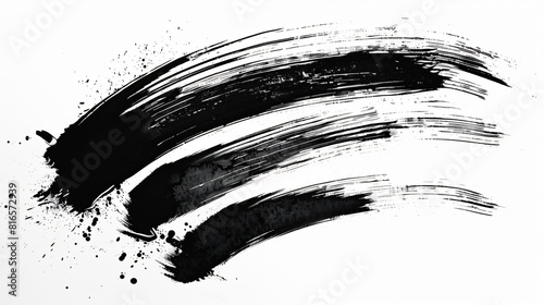  black ink brushstroke on a white background photo
