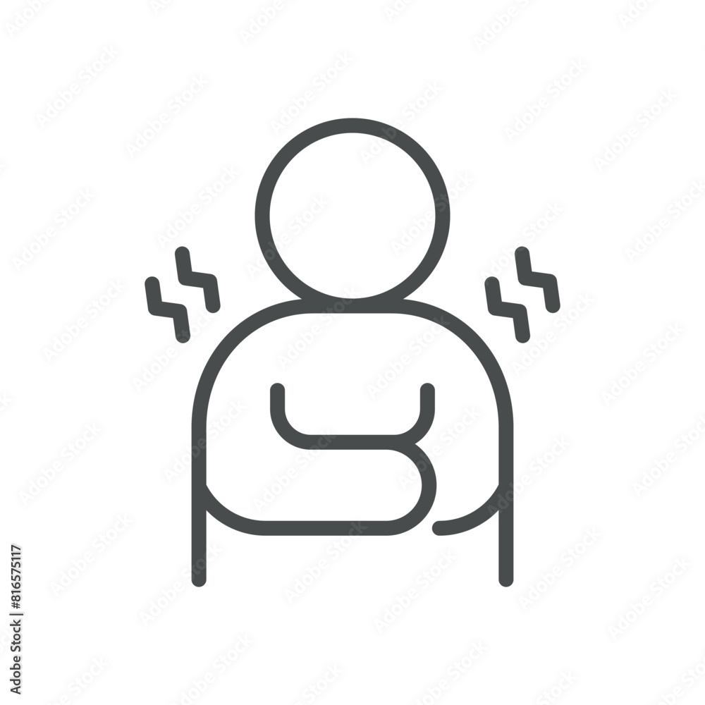 Chills Icon. Vector Line Illustration of Person Shivering, Representing Symptom of Chills Often Associated with Fever or Illness. Isolated Outline Medical Sign. Chills Icon. Vector Line Illustration of Person Shivering, Representing Symptom of Chills Often Associated with Fever or Illness. Isolated Outline Medical Sign.