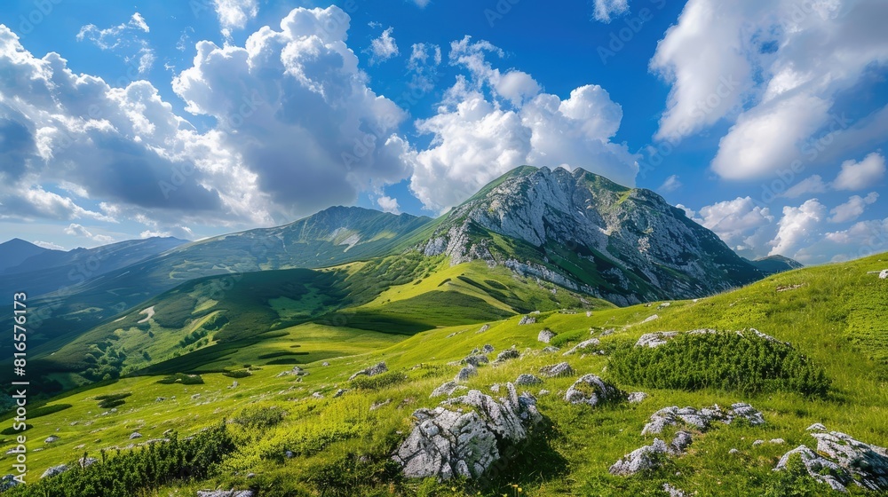 Mountain landscape in summer with sky and clouds Mountain landscape in summer with sky and clouds