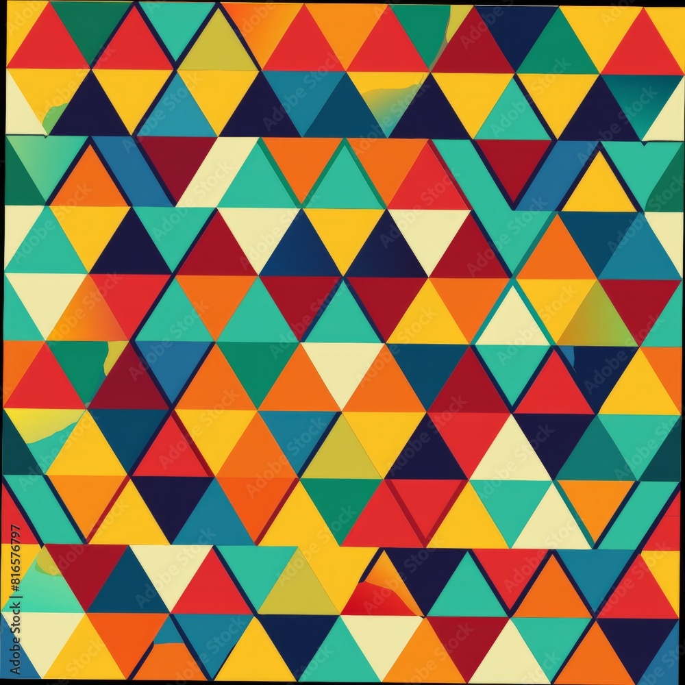 Seamless pattern of colorful triangles arranged in a grid formation, creating a vibrant and dynamic design, Generative AI Seamless pattern of colorful triangles arranged in a grid formation, creating a vibrant and dynamic design, Generative AI