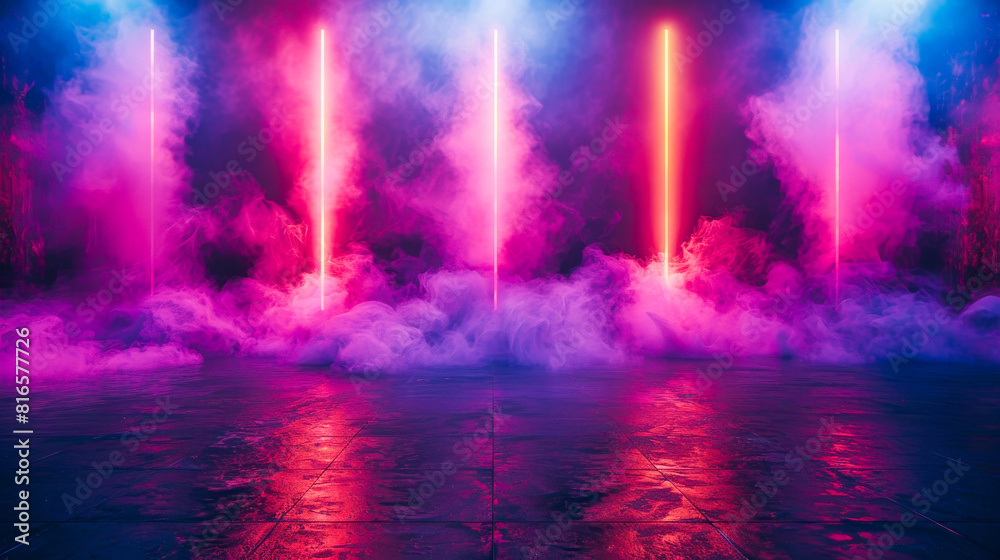 Studio Room with Neon Lights, Smoke, and Asphalt Floor
Studio Room with Neon Lights, Smoke, and Asphalt Floor