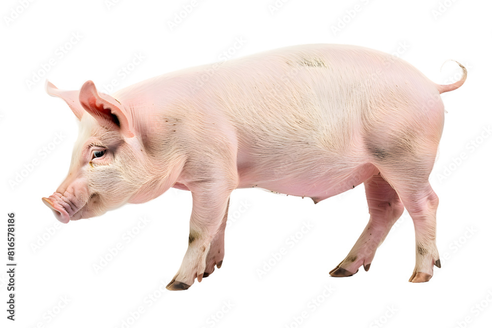 Pig standing side view Isolated on transparent background Pig standing side view Isolated on transparent background