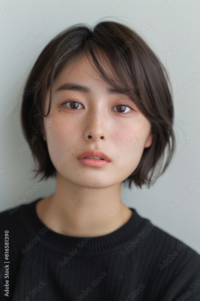 Sweet-Faced Korean Girl with Pixie Cut
Sweet-Faced Korean Girl with Pixie Cut