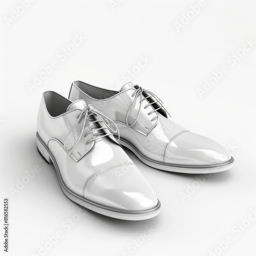 A pair of silver shoes isolated on a plain white background