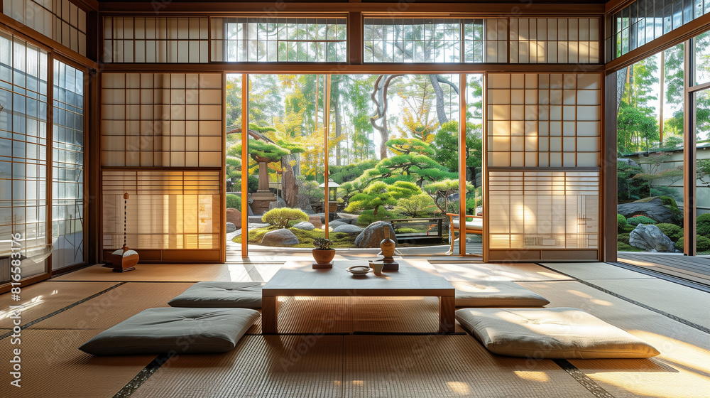 Living Room With Japanese style Interior Design Details Of A living-room-with-japanese-style-interior-design-details-of-a