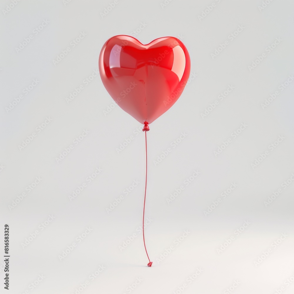 Red heart shaped balloon isolated on a white background Red heart shaped balloon isolated on a white background
