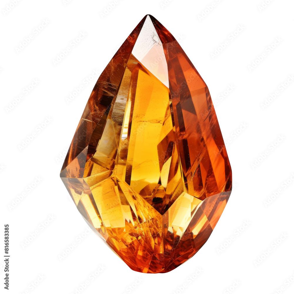 Sparkling Topaz Gemstone on Isolated Background.