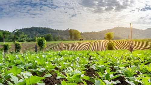 Green organic vegetable field medows  photo