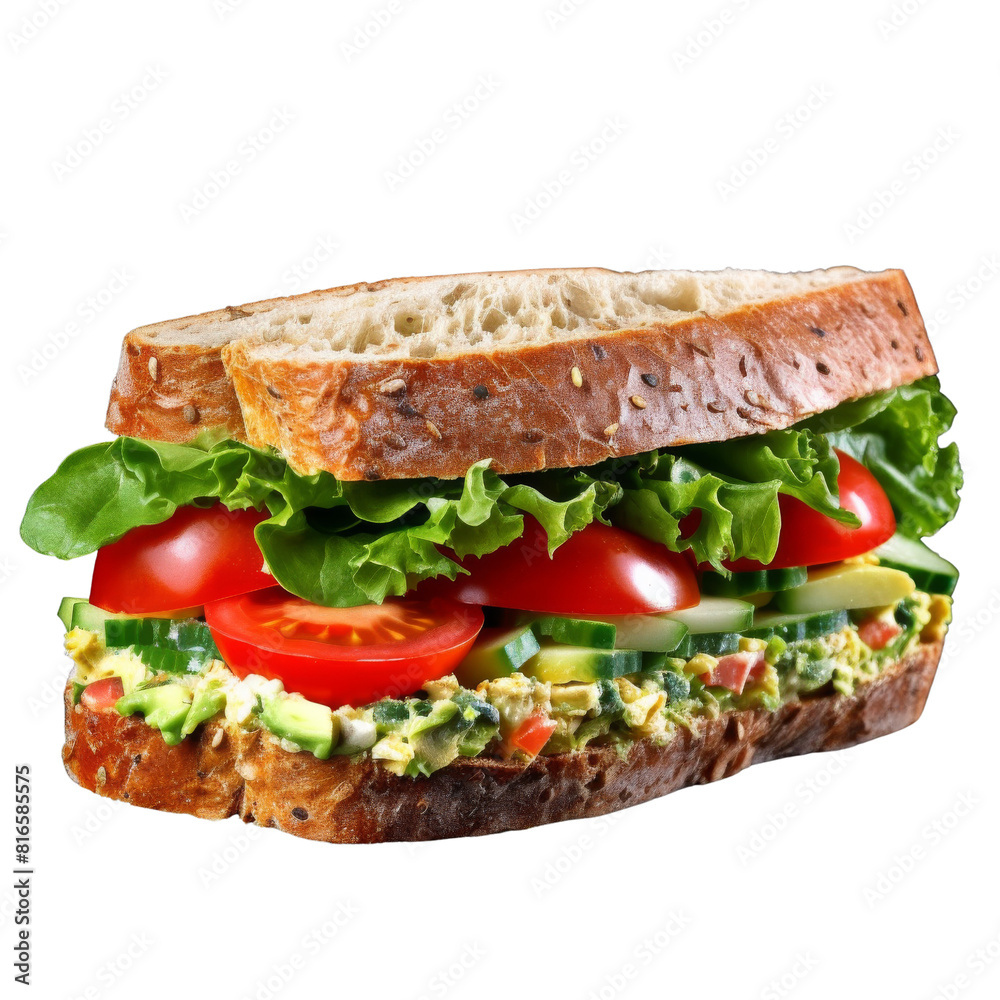 Fresh Vegetarian Sandwich with Colorful Ingredients. Fresh Vegetarian Sandwich with Colorful Ingredients.