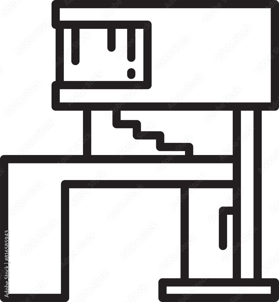 Fototapeta premium Modern Building Line Icon