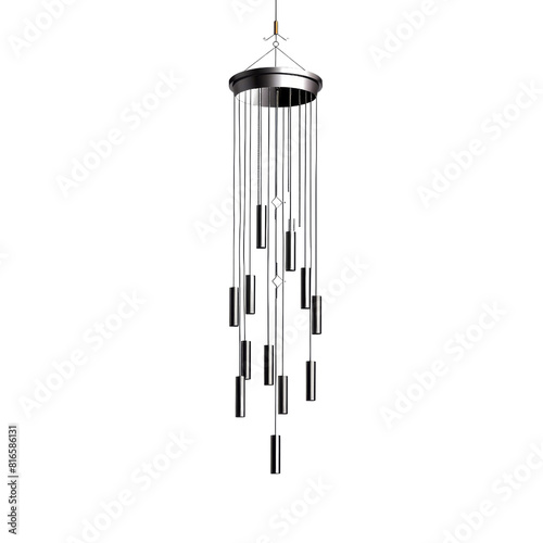 Delicate Wind Chime Hanging on a Tranquil Background.