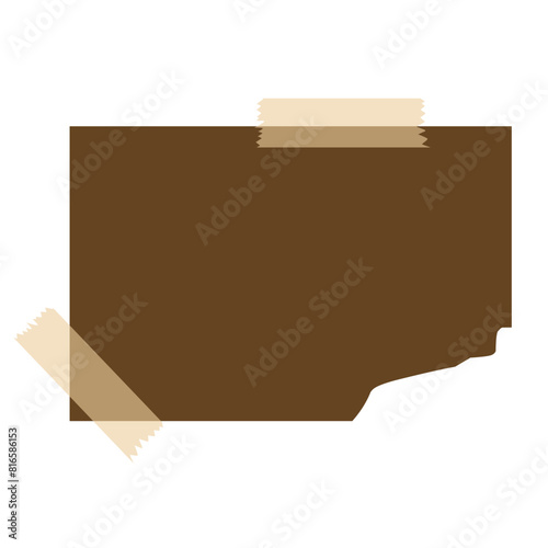 Torn brown paper note