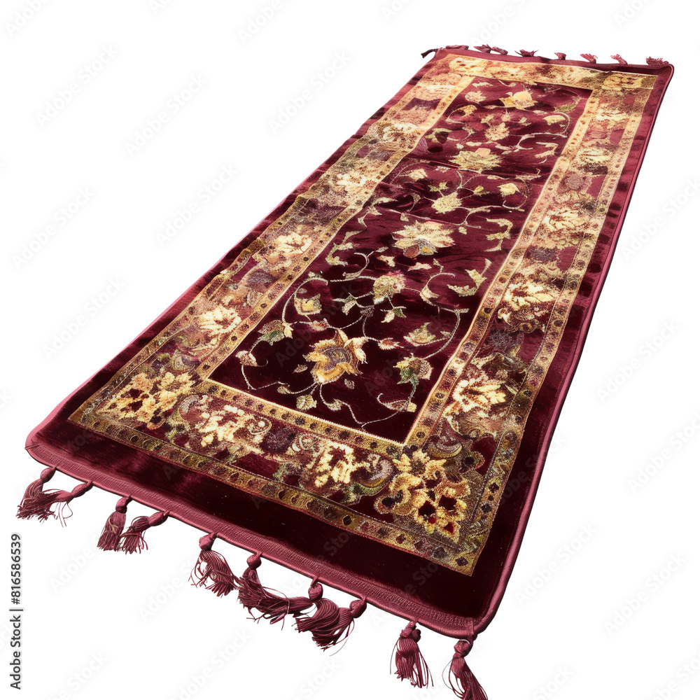 Elegant Eid Prayer Mat on Isolated Background, Symbolizing Devotion and Tradition. Elegant Eid Prayer Mat on Isolated Background, Symbolizing Devotion and Tradition.