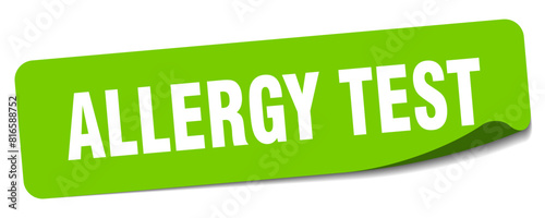 allergy test sticker. allergy test label