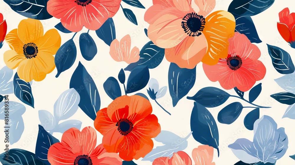 Bold poppy flower pattern for modern decor Bold poppy flower pattern for modern decor