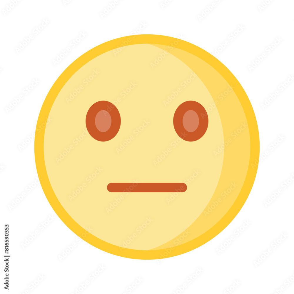 Fototapeta premium Expressionless, neutral emoji icon design, ready to use vector