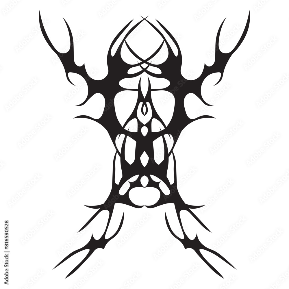 Neo tribal tattoo. Abstract ethnic shape in gothic style. Individual designer element for decorating Neo tribal tattoo. Abstract ethnic shape in gothic style. Individual designer element for decorating