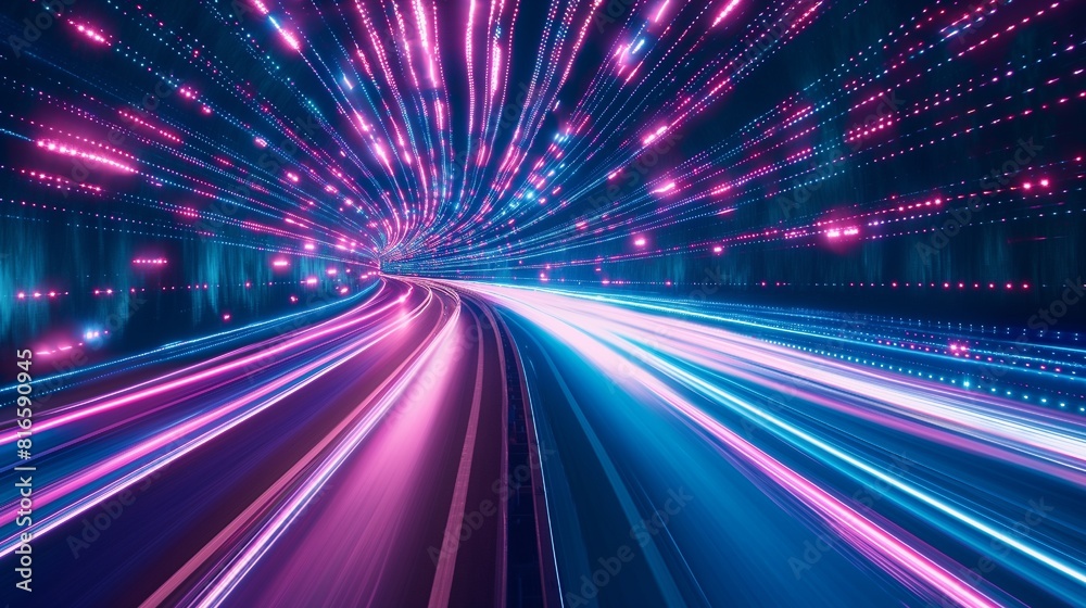 Abstract technology background of high-speed global data transfer, ultra-fast broadband and connection, digital cyber-tech motion Abstract technology background of high-speed global data transfer, ultra-fast broadband and connection, digital cyber-tech motion