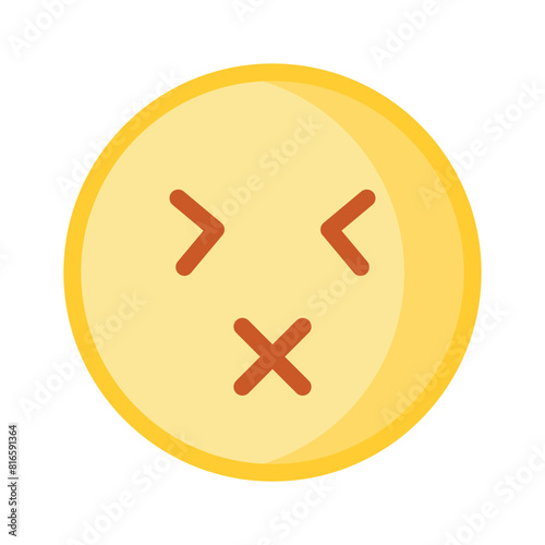 Sour face emoji icon, creative and premium vector