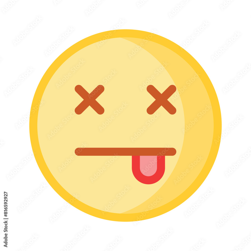Fototapeta premium Dead face emoji vector design, premium vector