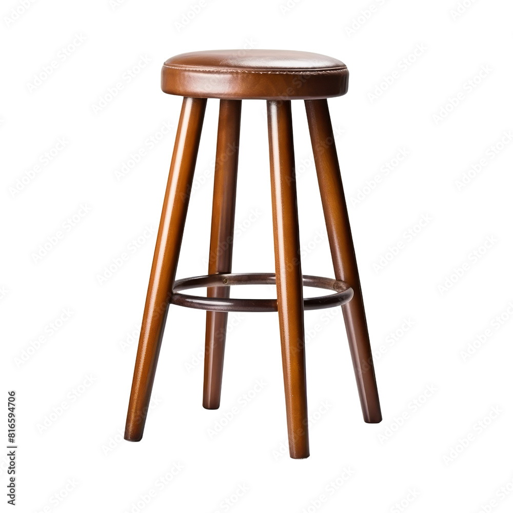 Modern Wooden Bar Stool with a Sleek Design, Isolated without Background Modern Wooden Bar Stool with a Sleek Design, Isolated without Background