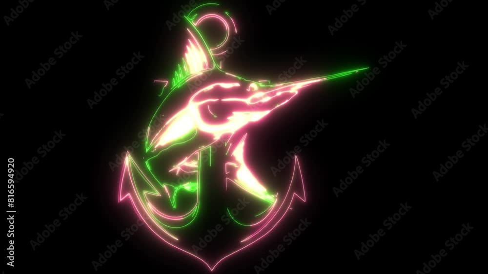 neon animation of atlantic swordfish marlin neon animation of atlantic swordfish marlin