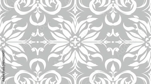 Elegant gray floral wallpaper pattern