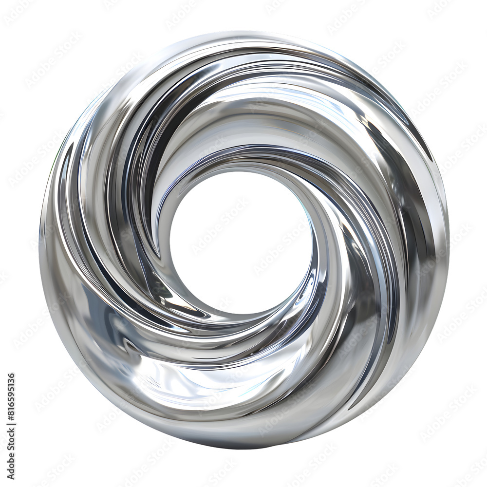 Titanium metal circle wave shape isolated on transparent background Titanium metal circle wave shape isolated on transparent background