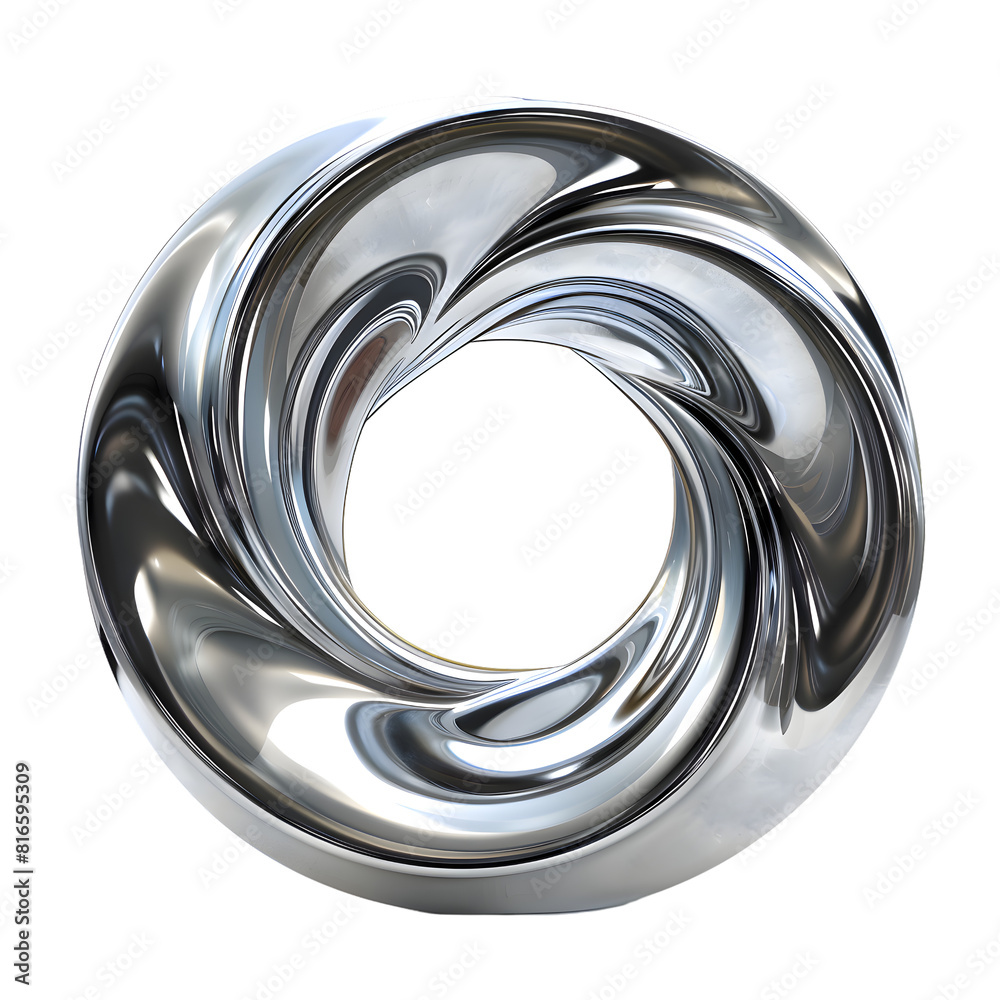 Titanium metal circle wave shape isolated on transparent background Titanium metal circle wave shape isolated on transparent background