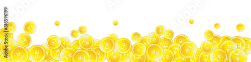 Ferritin round droplets scattered randomly.