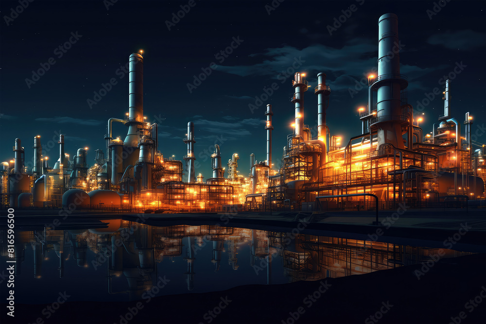 Fototapeta premium industrail factory on background