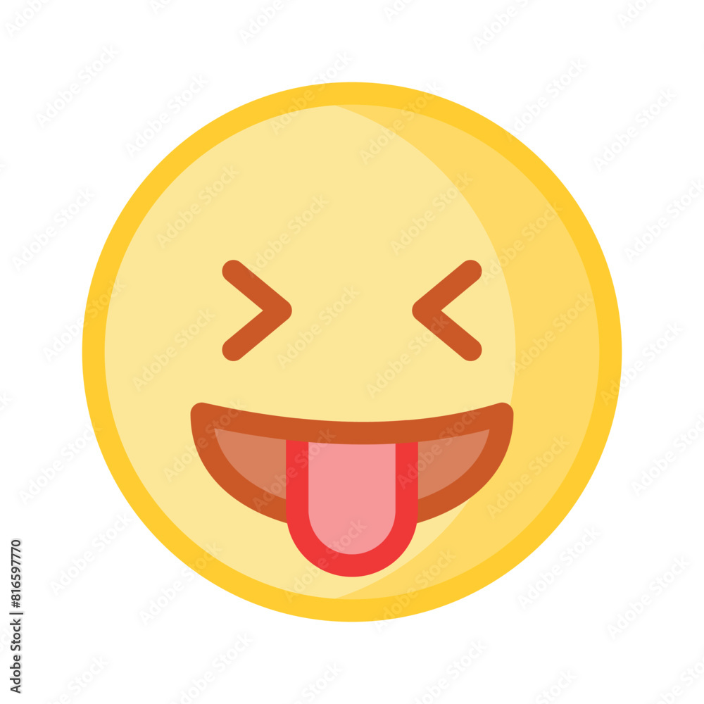 Face with tongue out, laugh emoji vector, joking emoji icon design Face with tongue out, laugh emoji vector, joking emoji icon design