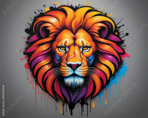 Lion head splash art